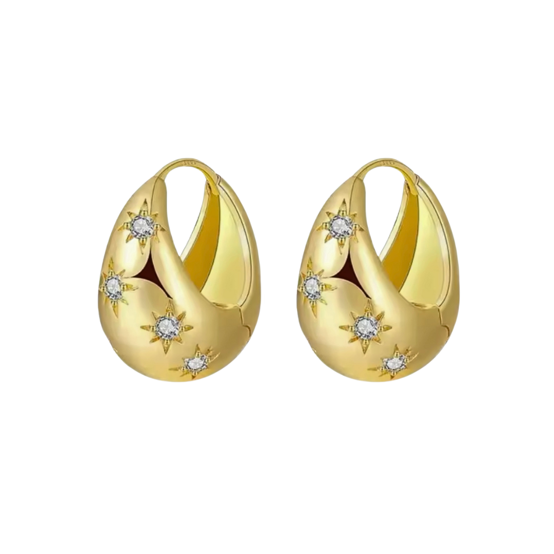 ADARA || Stylish 18k gold plated, stainless steel earrings in